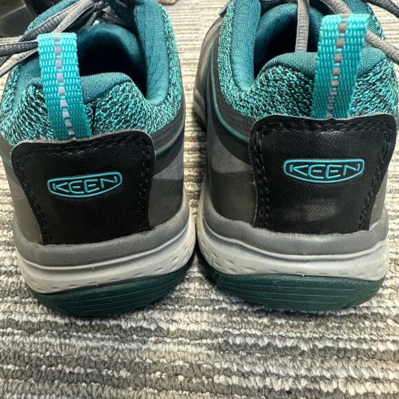 Keen Sedona Pulse Low Work Shoes Gray Teal Aluminum Toe Workwear Utility 8 Wide - Picture 4 of 9